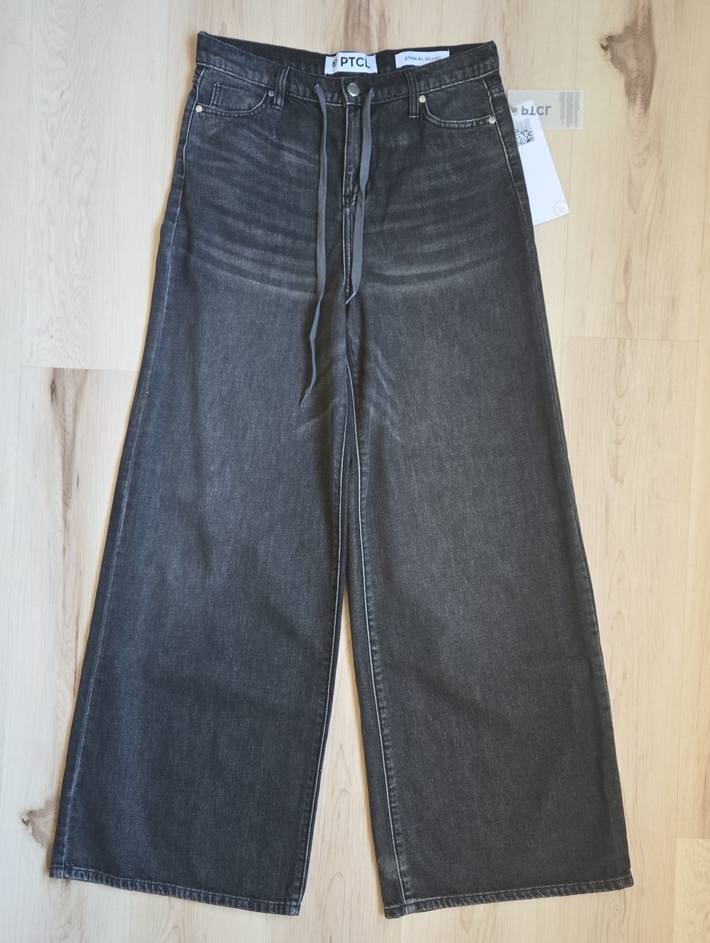 NWT PTCL Wide Leg Jeans, Black, Size 25
